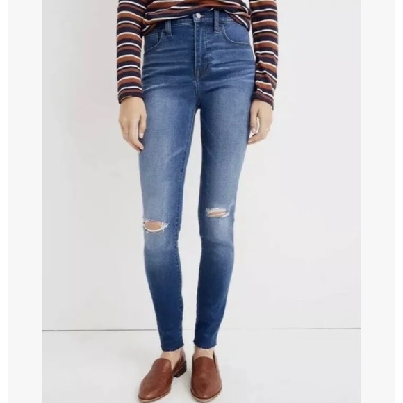MADEWELL SKINNY SKINNY DISTRESSED JEANS SIZE 27 - Picture 4 of 8